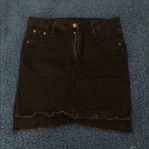 Black denim skirt